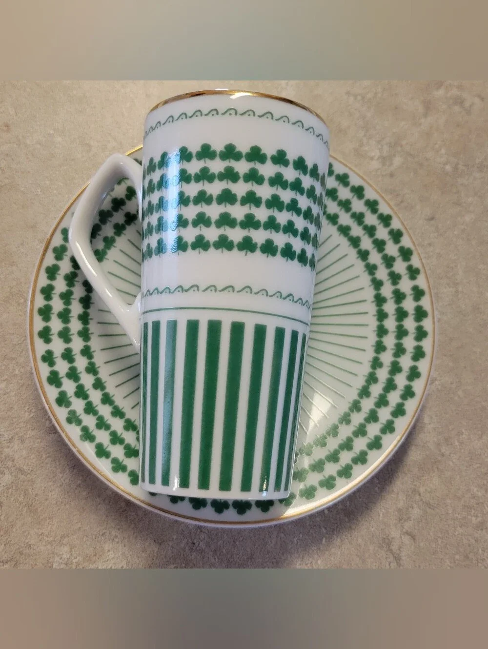 Vintage MCM Lagardo Tackett Schmid Irish Coffee Mug And Saucer Set